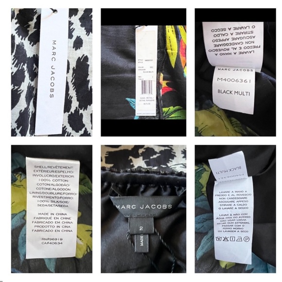 New! MARC JACOBS Tropical Palm Leaf & Animal Print Tie Front Midi Dress - Picture 8 of 8